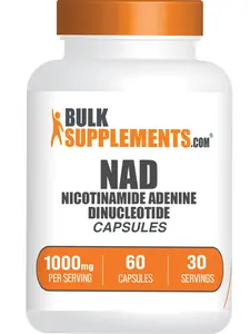 BulkSupplements.com NAD Capsules - Nicotinamide Adenine Dinucleotide, NAD Supplement - Gluten Free, 2 Capsules per Serving (1000mg), 30 Count