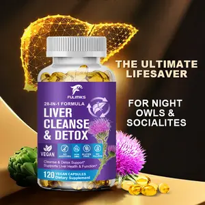 Fulimiks Liver Cleanse & Detox 28-in-1 Formula with Milk Thistle Silymarin Artichoke Extract Dandelion for Liver Health, Vegan Capsules Dietary Supplement
