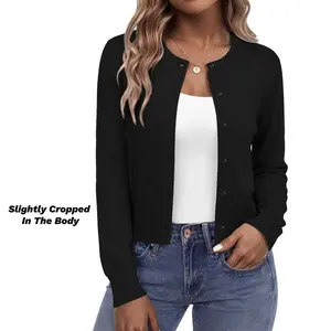 Cropped Cardigan Sweaters For Women 2026 Crew Neck Button Down Open Front Knit Bolero Shrugs  Elegant Jackets Coats summerwins Fit Womenswear