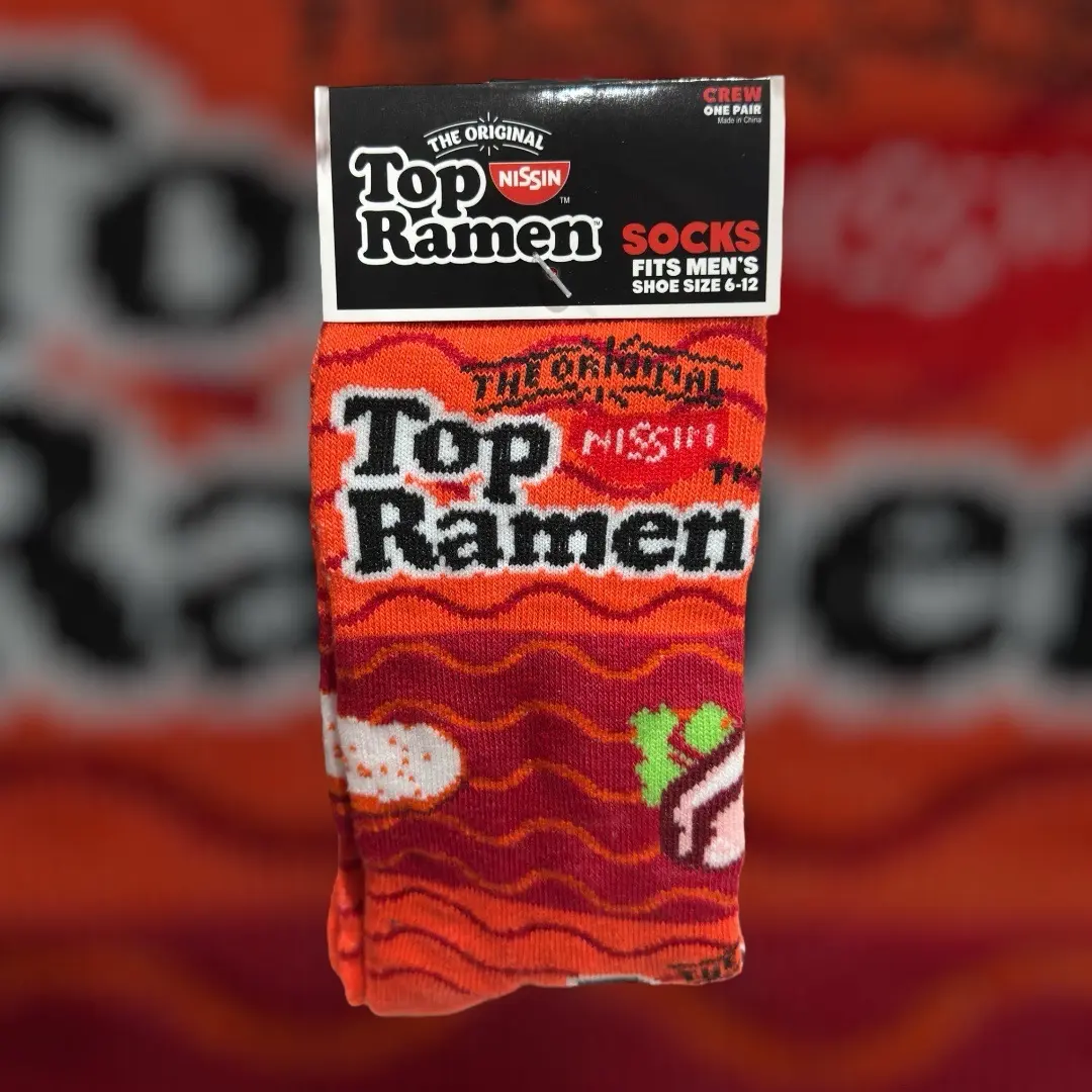 Top Ramen Socks - Classic Instant Noodle Design - Soft and Breathable Material - Range of Sizes