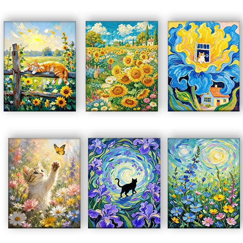 Modern Paint By Numbers Kit for Beginners - 24 Colors Art Supplies Set, Colorful Paint Canvases for Painting, DIY Craft Ideas for Home Wall Decor
