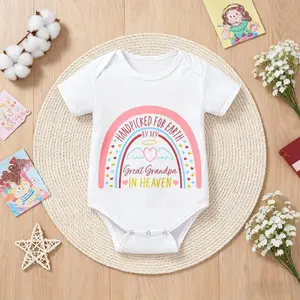 Newborn Baby Bodysuit Romper Outfit Handpicked For Earth By My Great Grandpa In Heaven Simple Style Newborn Clothes Versatile matching boy valentine Perfect Gift for Grandma, Parents, Perfect for Coming Home & Celebrations
