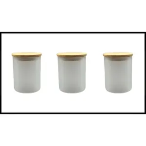 10 Ounce Frosted Glass Candle Jar- Sublimation Blank