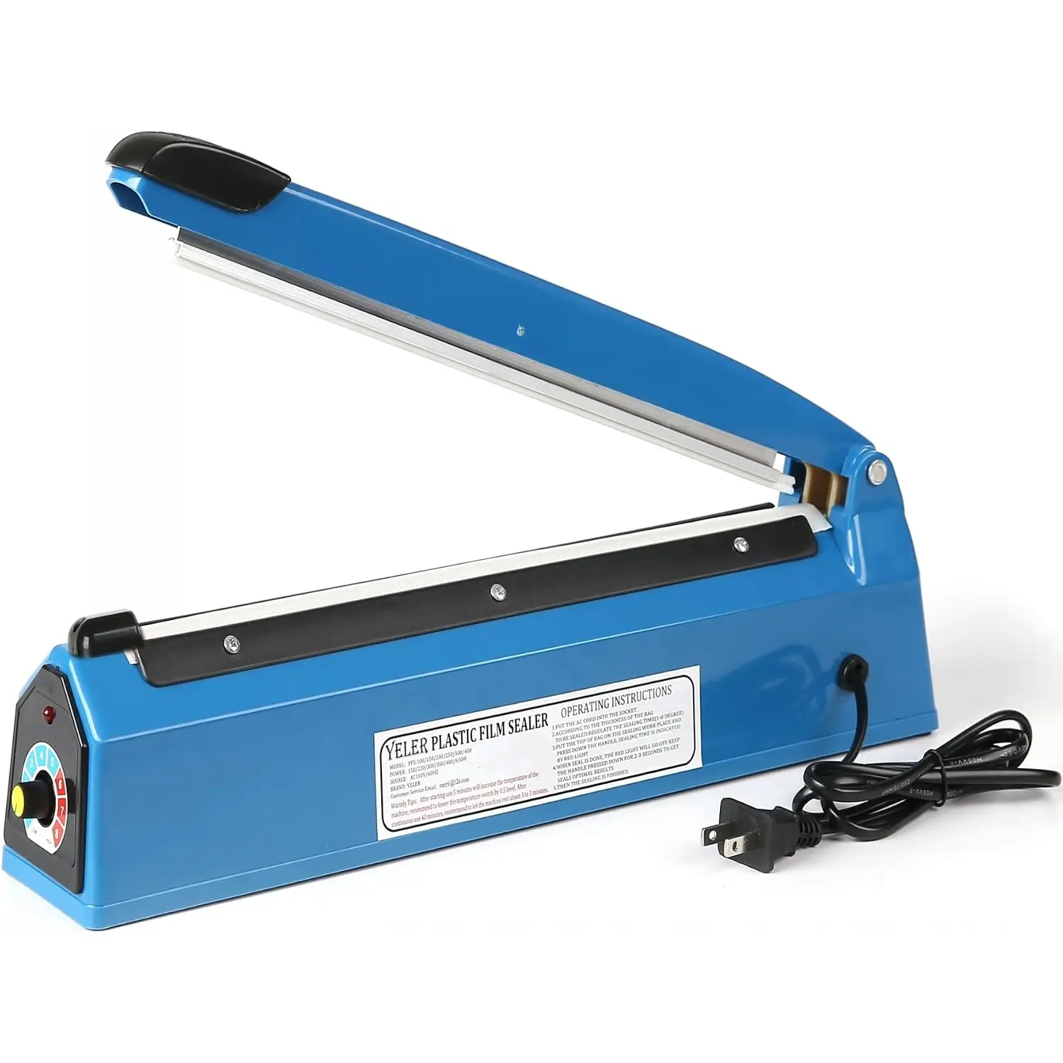 12 Inch Impulse Heat Sealer Impulse Bag Sealer, Manual Poly Bag Heat Sealer Machine for Plastic Bags PE PP Bags with Extra Replace Element Grip