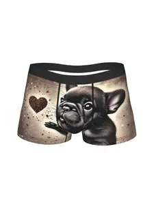 1 piece Novel Christmas gift French Bulldog dog Underpants Homme Panties Man Underwear Ventilate Shorts Boxer Briefs