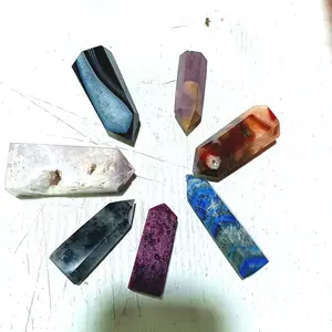 natural crystal tower moss agate mookaite ruby