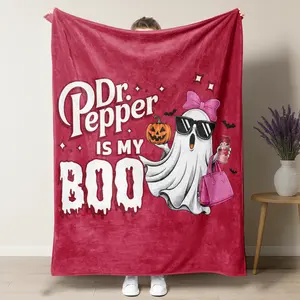 Classic Halloween Dr.pepper Blanket - Soft & Warm 60 x 80 " Flannel Throw Blanket