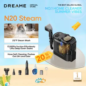 【New Arrival】DREAME N20 Steam Portable Carpet Cleaner with Steam & Hot Water Wash, Upholstery Cleaner Machine with Auto-Mix Solution, 17Kpa Powerful Suction, Spot Cleaner for Carpet, Couch, Furniture, Pets, Cars