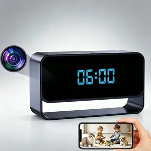 Alarm Clock Camera, WiFi Connected, HD Quality, Home Security Monitoring, Perfect for Singles, Elderly and Kids Indoor Home Security