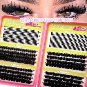 DIY Eyelash Extensions Kit, Natural Look Reusable Segmented False Eyelashes, Ultra Soft D-Curl Wispy Lash Clusters, 14-20mm
