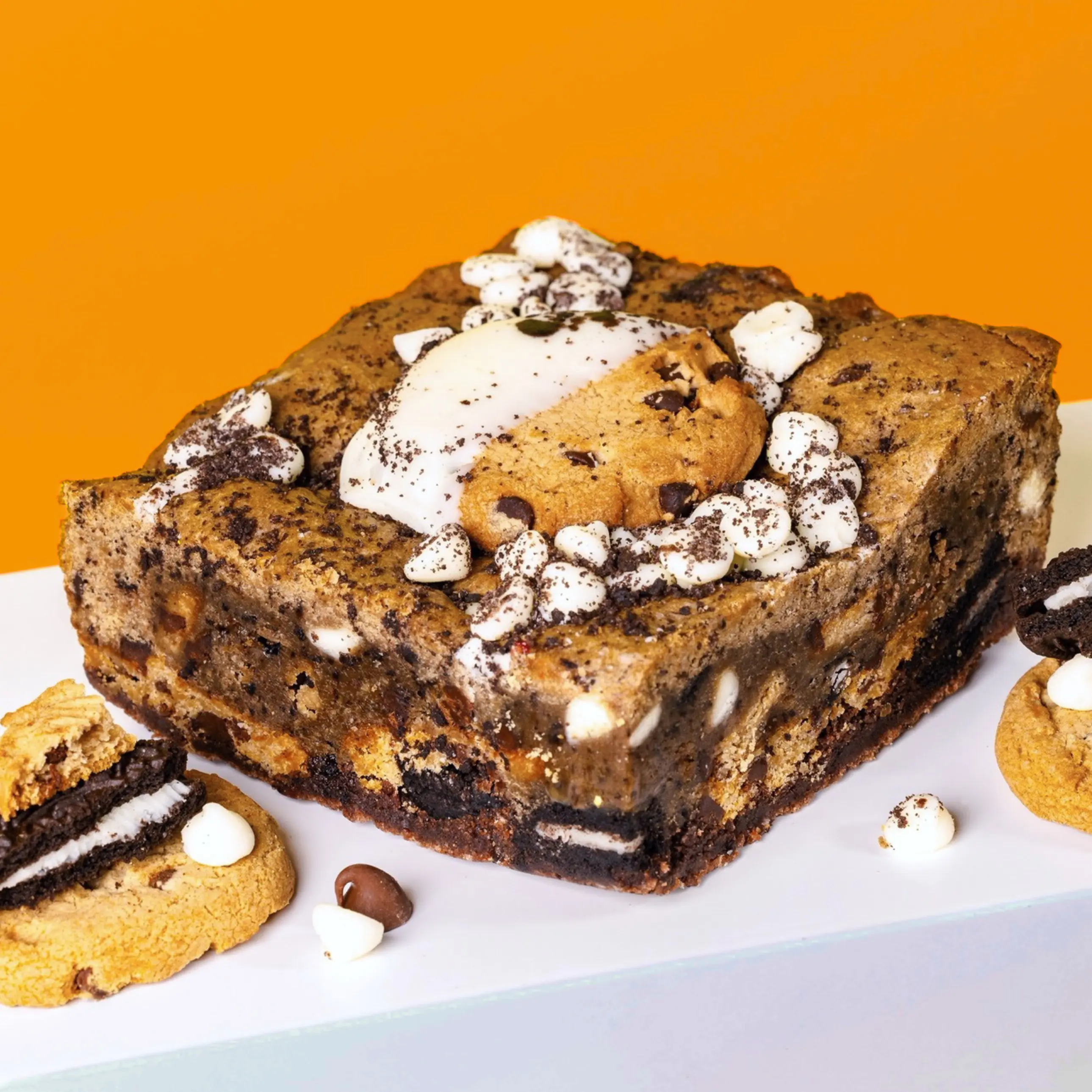 Milk and Cookies Dessert Brownie Snack Cake 4-Pack - September Flavor of the Month, Chocolate-Infused, Room Temp Safe