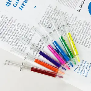 6-Pack Fluorescent Pens Set, Syringe-Shaped Highlighters, Drawing Marking Pens, School & Office Supplies, Model Xinghao, Art Markers