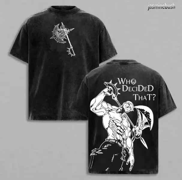 Seven Deadly Sins Escanor Oversized Tee - "WhoDecidedThat"Pride Sin Retro Graphic HeavyCottonUnisex AnimeStreetwearGift For Fans