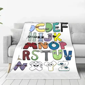 Alphabet Lore English Cartoon Plush Blankets Villain Letter ABC Novelty Throw Blanket for Home 125*100cm Quilt Warm summerwins