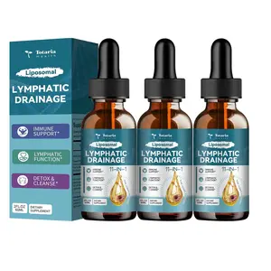 Totaria Liposomal Lymphatic Drainage Drops - 11 In 1 Organic Supplement with Burdock Root Echinacea Elderberry Calendula Cleavers Herb Dandelion Supports Lymphatic Health 2 FL.OZ Healthcare Natural Fitness