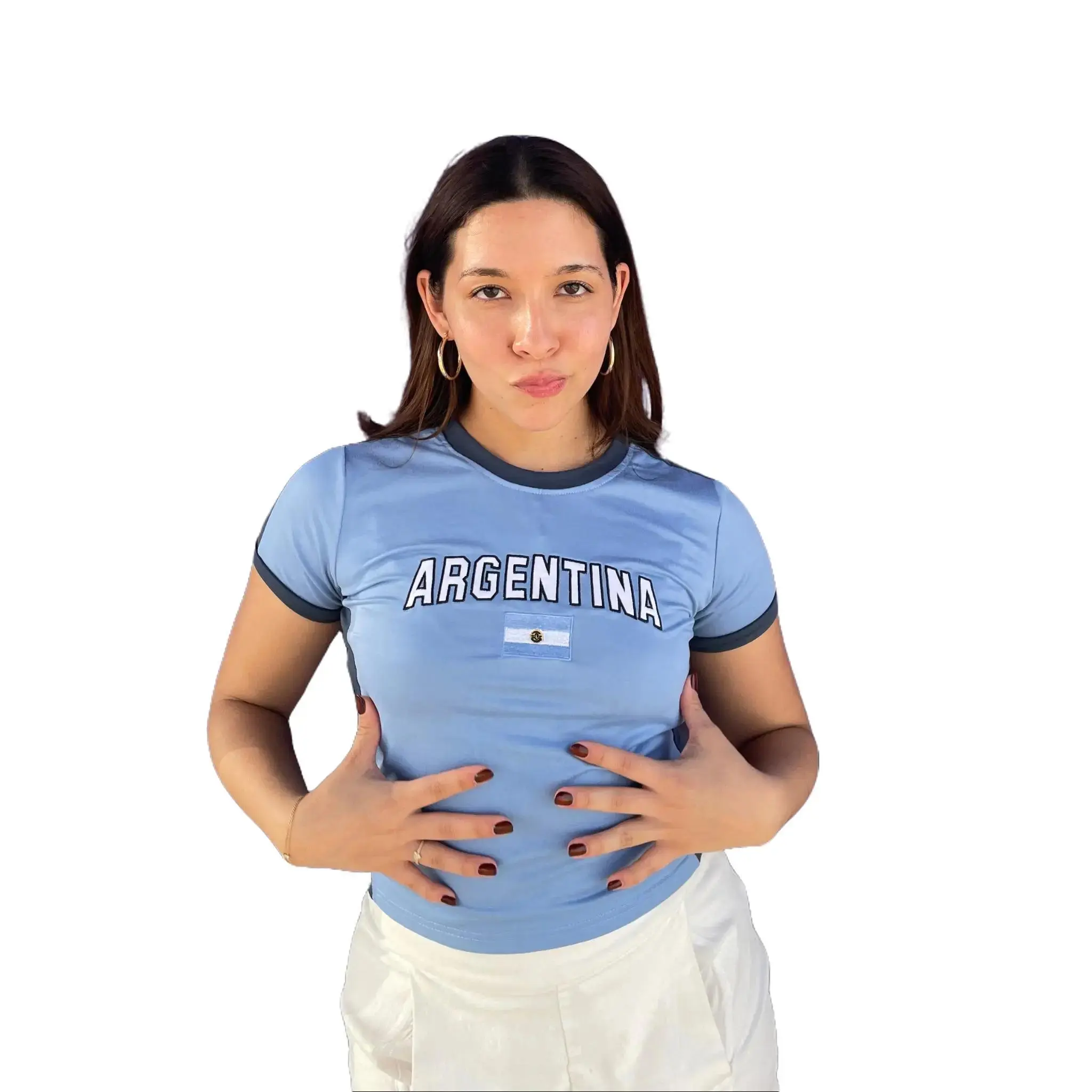 Argentina Y2K Top, Argentina Women's Jersey, Argentina Slim Fit Top