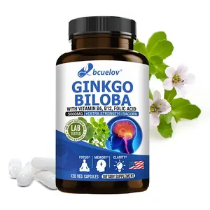 Bcuelov Ginkgo Biloba Health Supplement - Supports Brain Health - Supports Memory, Focus & Clarity - 120 Capsules