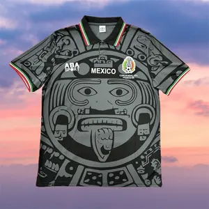 1998 Mexico Home Retro Black Short sleeve Soccer Jersey