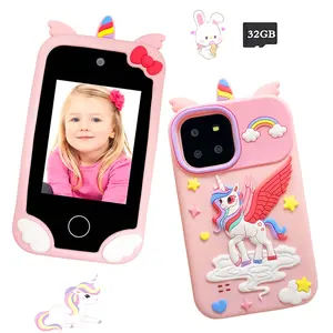 New Children's Phone Toy, Christmas Birthday Gift for 3-12 Year Old Boys & Girls, 2.8 Inch Touch Screen with Dual Camera, Music & Learning Functions, Kids Phone Toy with Games, Perfect Holiday Party Gift for Children, Includes 32G Card