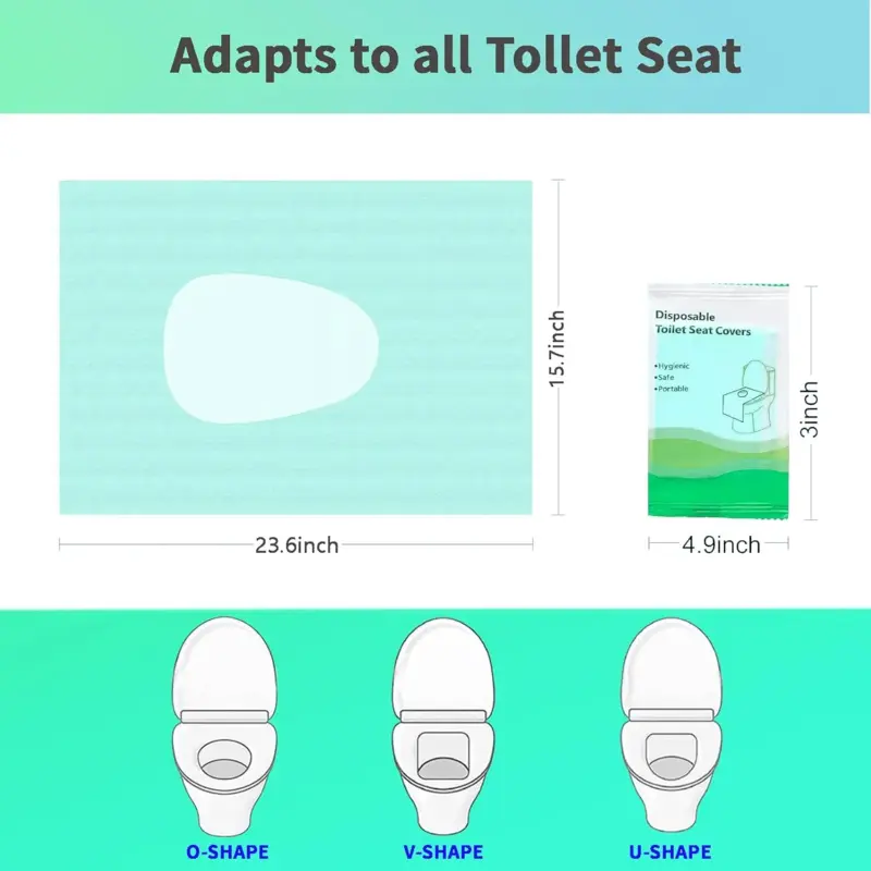 Disposable Toilet Seat Covers - Travel Size Individually Wrapped Seat Protectors for Public Restrooms.
