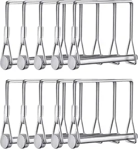 10 Pack 5/16 Inch Trailer Coupler Pin Set 4 Inch Long Wire Lock Pin PTO Shaft Locking Pin Heavy Duty Safety Trailer Hitch Pin ()