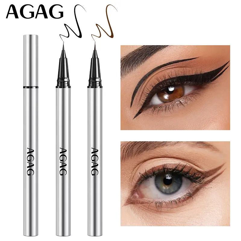 AGAG Waterproof Liquid Eyeliner Pen, Long Lasting Smudge Proof Formula with Soft Felt Tip, Smooth Glide Quick Dry Application, Precise Eye Definition for Everyday Makeup Looks