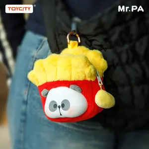 TOYCITY MR. PA "What to Eat Today" Blind Box - Panda Plush Keychain Series Figures Surprise Collectibles for Backpack & Keys with Free Clip, Includes Coin Purse & Earphone Case, Halloween/Christmas Gift (1/72 Hidden Chance)
