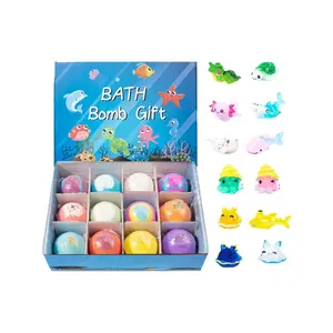 Kids Bath ball - Natural Soak Stocking Stuffers with Animal Toy | Bubble Bath Ball for Kids - for Holiday Birthday Family Children Girls Boy (Ocean)
