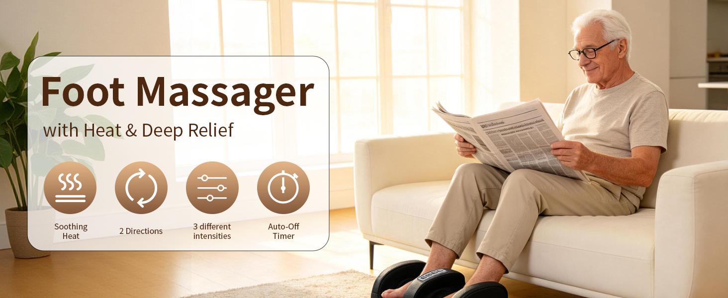 Corded Shiatsu Foot & Calf Massager with Gentle Heat, Deep Tissue Kneading Portable Massage Machine, Relaxation Gift for Mom & Dad summerwins,summerwins
