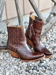 The Jade Boot in Brown Croc