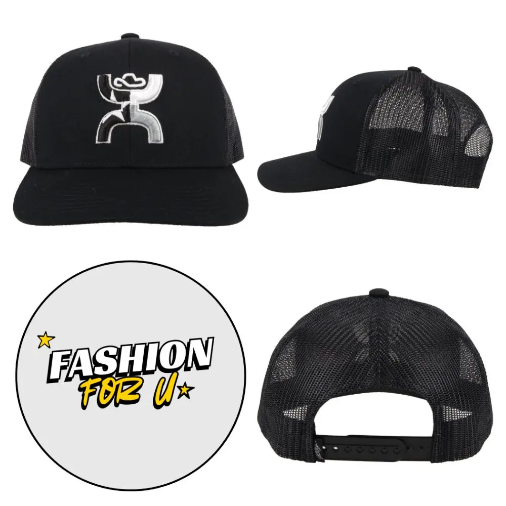 HOOEY Texican Black Hat - Trucker Hat| One Size| Snapback Cap| HOOEY Men's Texican Adjustable Snapback Hat |