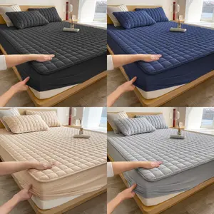 [bedsleep] 1pc Waterproof Mattress Protector Twin/Full/Queen/King Soft Breathable Elastic Fitted Sheet Style Bed Cover for Kids, Pets, Elderly, Adults Noiseless Deep Pocket Mattress Pad for Home, Guest Room, Dorm, Hotel Waterproof Bedding Sheet