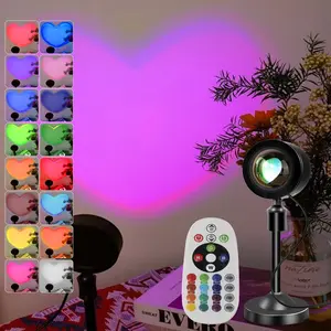 Fall Sunset Lamp Projector - RGB Remote Control Ambient Mood Light | 180° Adjustable for Bedroom, Gaming Room Decor | Selfie Light & Party Decor Bedroom Photography Party Live Streaming, Summer Decorations