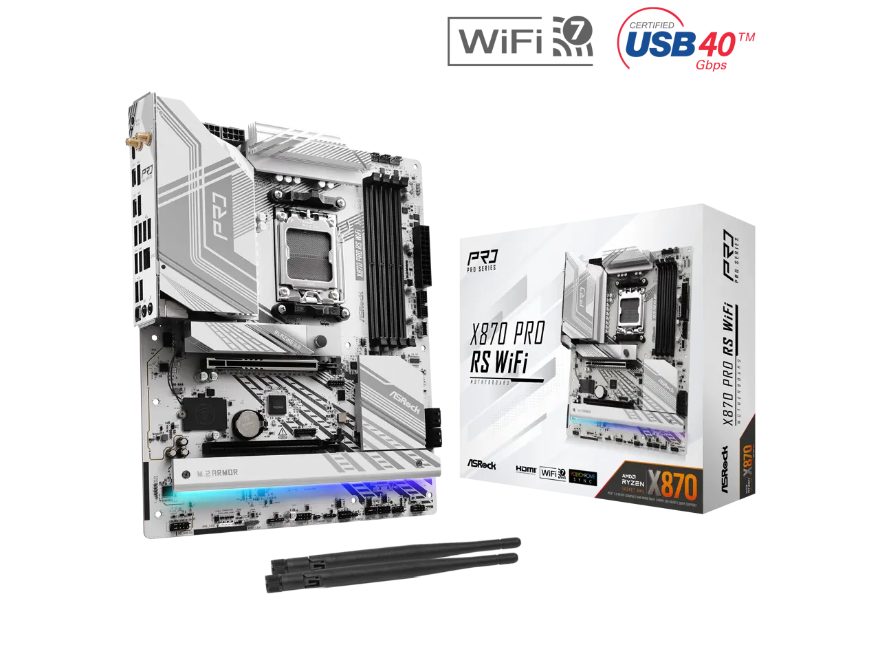 ASRock X870 PRO RS WiFi AM5 AMD X870 ATX Motherboard