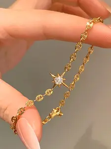 Elegant Zirconia Star Bracelet for Women, Stylish Daily Party Accessory, Versatile and Chic Gift Idea, Fashionable Ladies' Jewelry