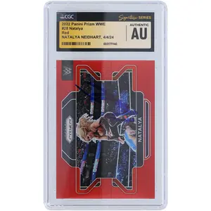 Natalya WWE Autographed 2022 Panini Prizm Red Prizm #28 #/299 CGC Fanatics Witnessed Authenticated Card - Fanatics Authentic Certified