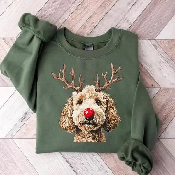[SALE UP TO 45%] Christmas Goldendoodle Sweatshirt/Tshirt, Christmas Dog Sweatshirt, Dog Lover Gift, Holiday Sweater, Doodle Mom Sweatshirt