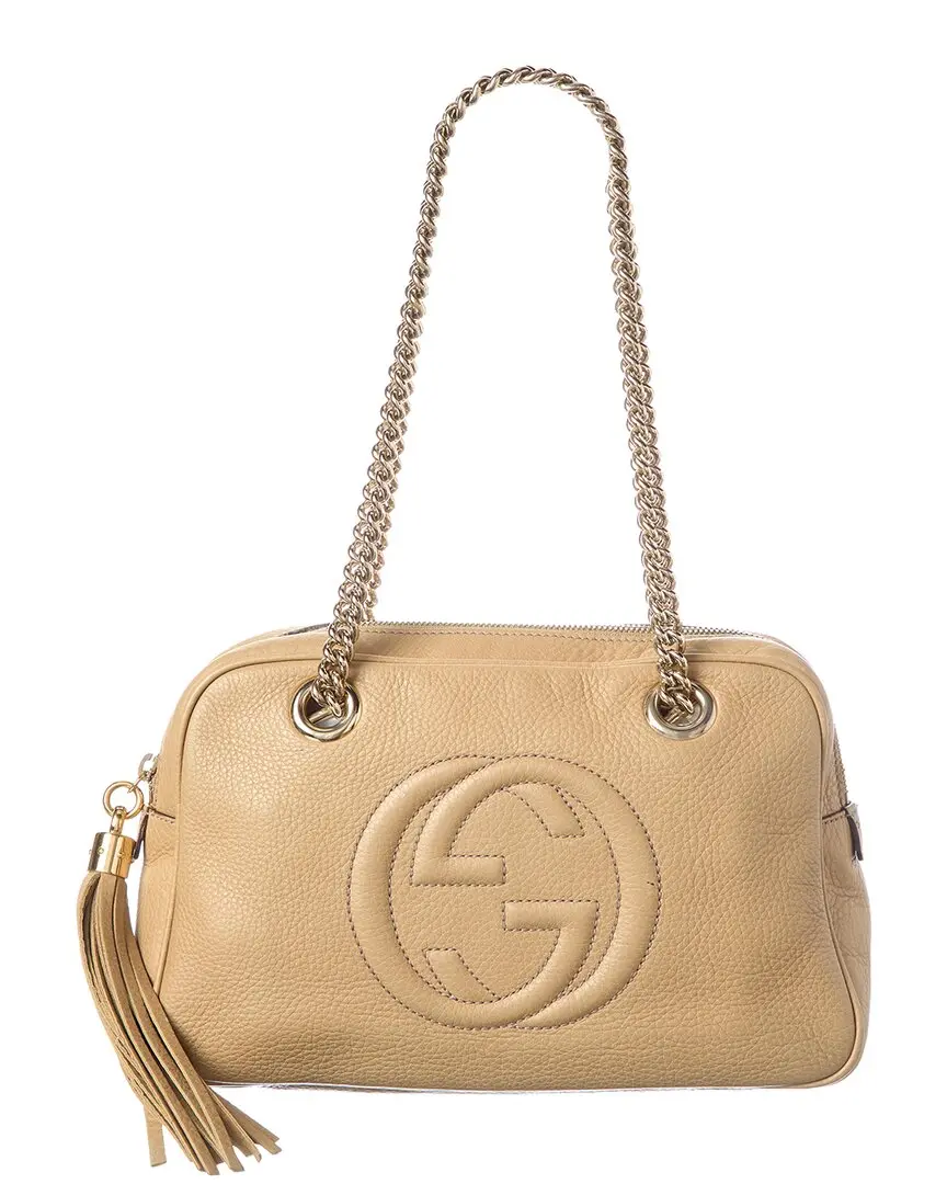Gucci Beige Calfskin Leather Soho Chain Bag (Authentic Pre-Loved)
