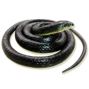 Realistic Fake Rubber Snake Toys Black That Look Real Prank Stuff Cobra 49 Inch Long