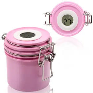 False Lash Glue Storage Tank With Thermometer Adhesive Carbon Sealed Leak-proof Containers Grafting Eyelash Extension Supplies(PINK)