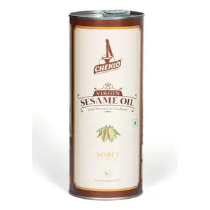 Chekko Premium Cold-Pressed Sesame Oil 1L Unrefined Heart-Healthy Oil for Cooking & Roasting Virgin Sesame Seed Oil Nature's Extract