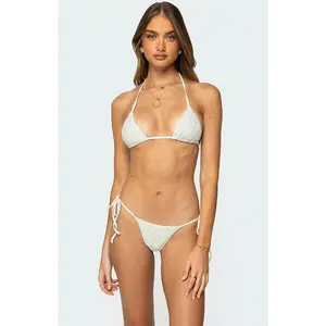 Edikted Women's Crochet Triangle Bikini Top
