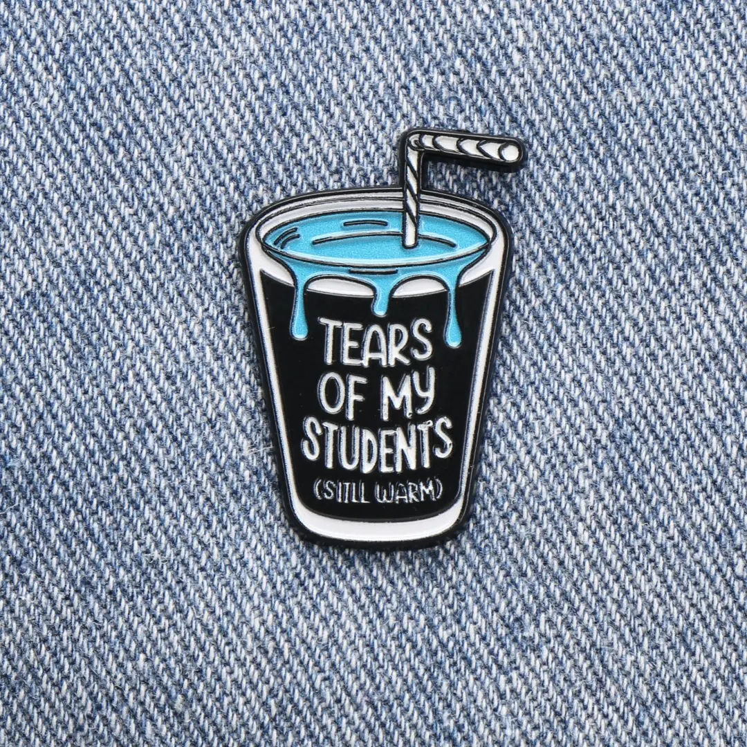 My Student's Tears (Still Brewing) Phrases Brooches Cartoon Drink Styling Metal Badges Clothing Accessories
