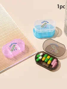 Portable Oval Pill Box with Cute Capsule Design, Three-Compartment Mini Storage Box, Customizable Travel Accessory for Outdoor Adventures
