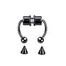 Unisex stainless steel non-piercing magnetic nose ring, fashionable hand-polished design, can be used as piercing and lip ring Adjustable Jewelry