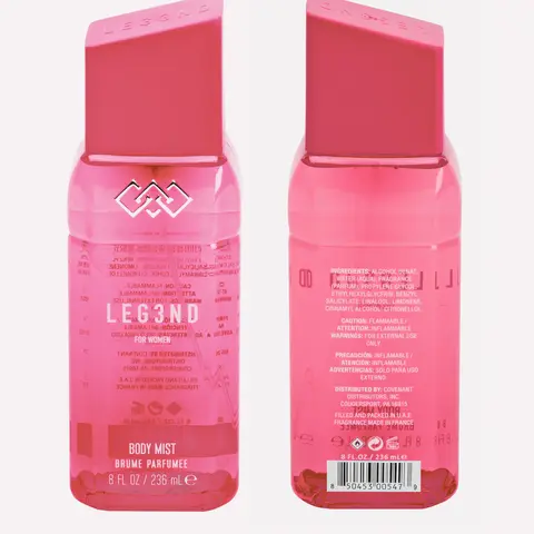 LEG3ND | Light Pink Body Spray for Women – 236ml – Luxurious Feminine Fragrance Infused with Essential Oils – Long-Lasting All-Day Scent | Ideal for Everyday Wear, Gifting, or On-the-Go Freshness