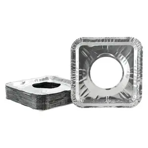 Gas Stove Disposable Burner Liner, Aluminum Foil Burner Cover, Range Guard, 8.375 Inches, Pack of 10 (Square)