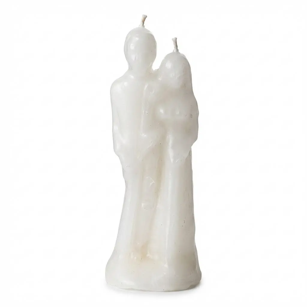 White Marriage Figure Candle 6 Inch — Bride &amp; Groom Union Ritual Candle