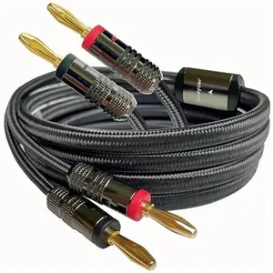 Six leaf banana plug speaker cable, 14AWG speaker cable with gold-plated banana head, oxygen free copper, Hi Fi audio cable for home theater and stereo systems Pro Audio Right Angle Guitar Cable handheld mic karaoke singing guitar cord xlr male