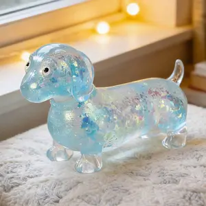 Glittering Dachshund Stress Ball Sensory Squeeze Toy for Anxiety Relief Soft Mud Series Slow-Rising Ball Perfect as Birthday Party Gift for Stress and Relaxation Slow Rising Squishy